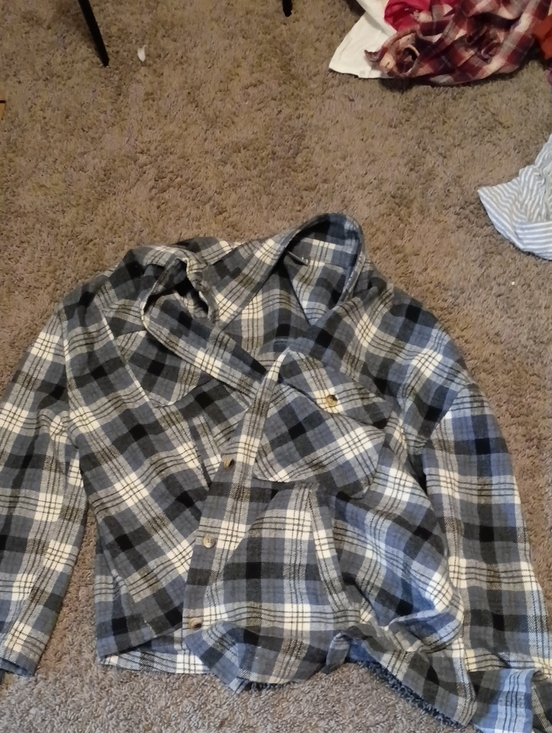 ARULA Jackets & Blazers - ARULA Gray and Black Plaid Hooded Jean Jacket